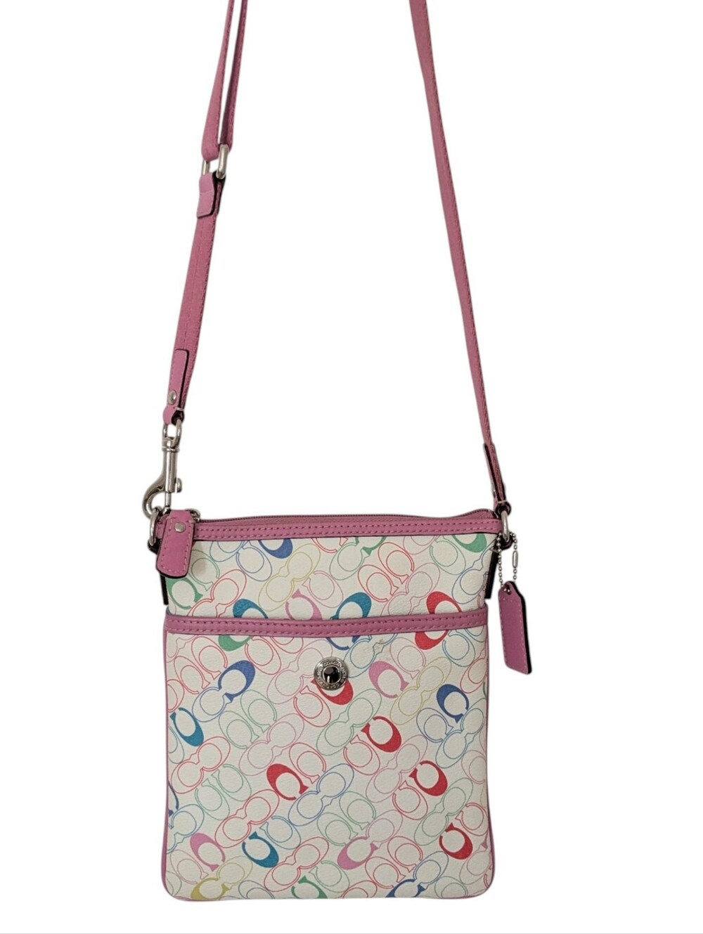 Coach Chelsea Heritage Multicolor Stripe Signature Swingback Crossbody